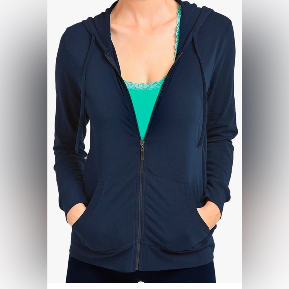 Sofra Women's Cotton Blend Lightweight Zip Up Hoodie Size Medium NWT